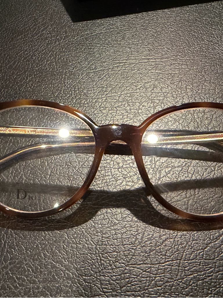 Dior Tortoiseshell Round Optical Glasses In Brown